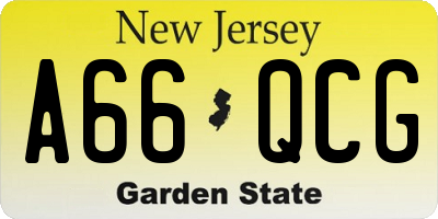 NJ license plate A66QCG
