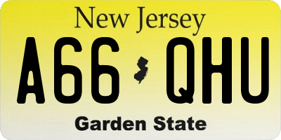 NJ license plate A66QHU