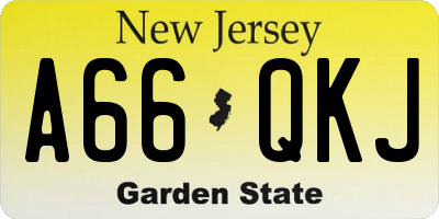 NJ license plate A66QKJ