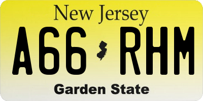 NJ license plate A66RHM