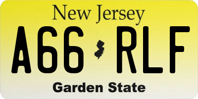 NJ license plate A66RLF