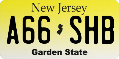 NJ license plate A66SHB