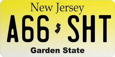 NJ license plate A66SHT