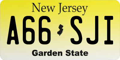 NJ license plate A66SJI