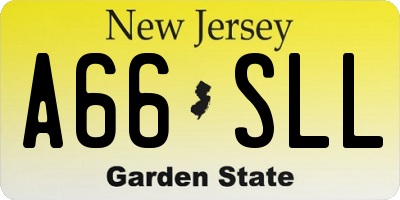 NJ license plate A66SLL