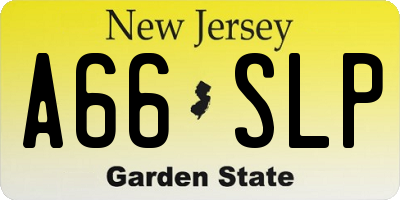 NJ license plate A66SLP