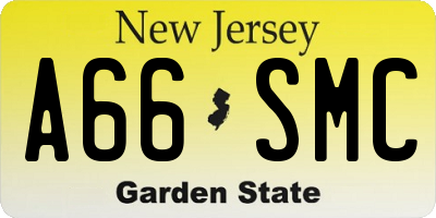 NJ license plate A66SMC