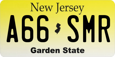 NJ license plate A66SMR