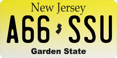 NJ license plate A66SSU