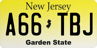 NJ license plate A66TBJ