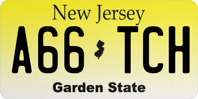 NJ license plate A66TCH