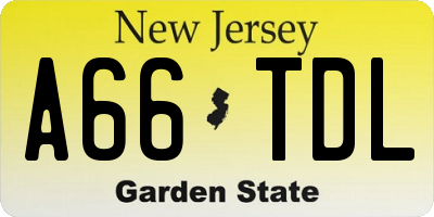 NJ license plate A66TDL