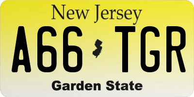 NJ license plate A66TGR