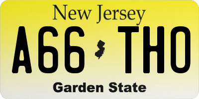 NJ license plate A66THO