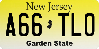 NJ license plate A66TLO