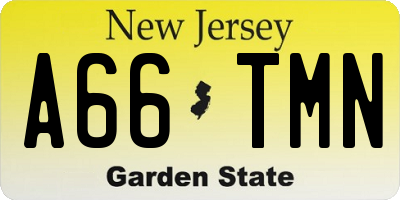 NJ license plate A66TMN