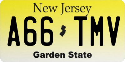 NJ license plate A66TMV