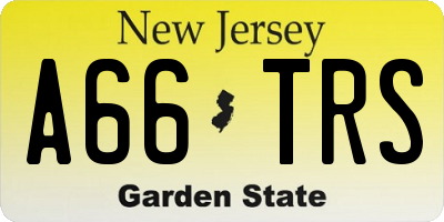 NJ license plate A66TRS