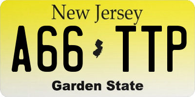 NJ license plate A66TTP
