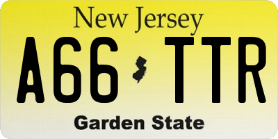 NJ license plate A66TTR