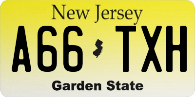 NJ license plate A66TXH