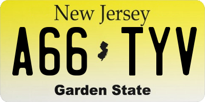 NJ license plate A66TYV
