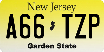NJ license plate A66TZP