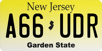 NJ license plate A66UDR