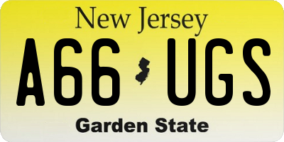 NJ license plate A66UGS