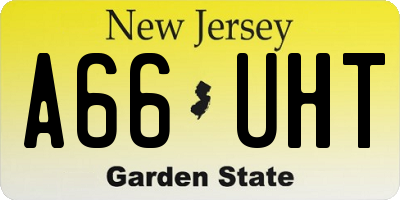 NJ license plate A66UHT