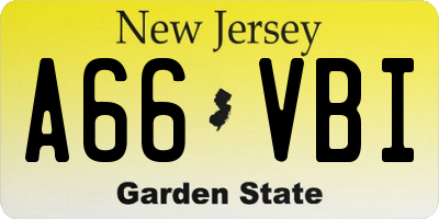 NJ license plate A66VBI