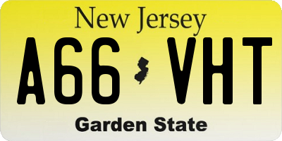 NJ license plate A66VHT