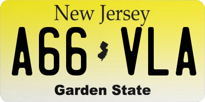 NJ license plate A66VLA