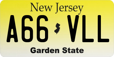 NJ license plate A66VLL
