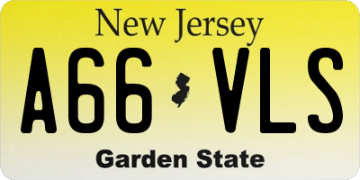 NJ license plate A66VLS