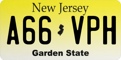 NJ license plate A66VPH