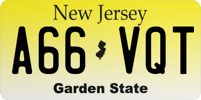 NJ license plate A66VQT
