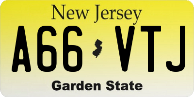NJ license plate A66VTJ