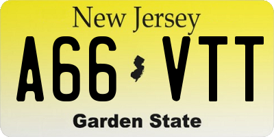 NJ license plate A66VTT