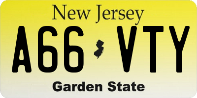 NJ license plate A66VTY