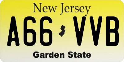NJ license plate A66VVB