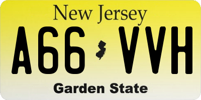 NJ license plate A66VVH