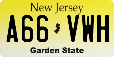 NJ license plate A66VWH