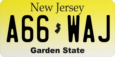 NJ license plate A66WAJ