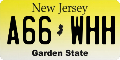 NJ license plate A66WHH