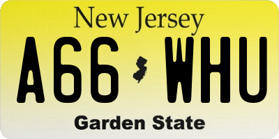 NJ license plate A66WHU