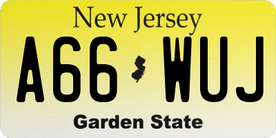 NJ license plate A66WUJ