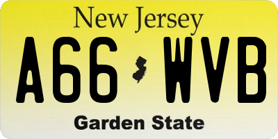 NJ license plate A66WVB