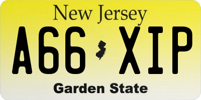 NJ license plate A66XIP