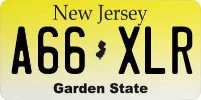 NJ license plate A66XLR